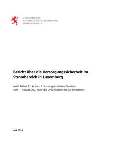 Bericht über die Versorgungssicherheit im Strombereich in Luxemburg 2018