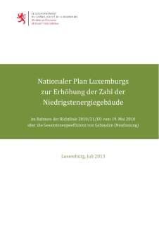 Nationaler Plan Luxemburgs zur Erhöhung der Zahl der Niedrigstenergiegebäude