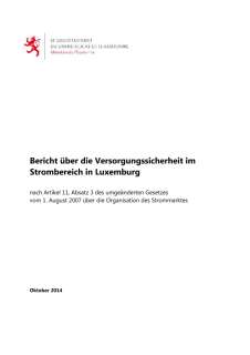 Bericht über die Versorgungssicherheit im Strombereich in Luxemburg