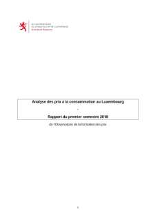 Analyse des prix à la consommation au Luxembourg - Rapport du premier semestre 2018